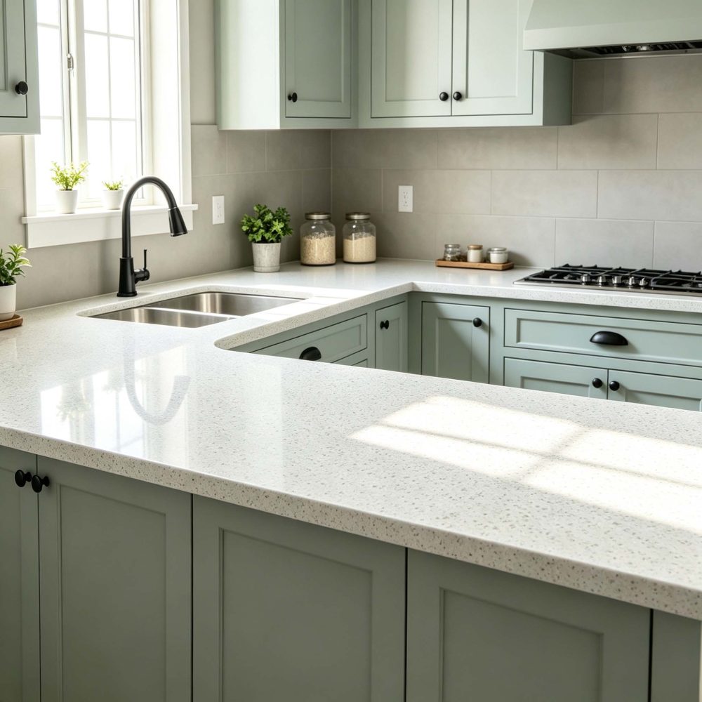 mirror white quartz slabs with translucent gray for wholesale