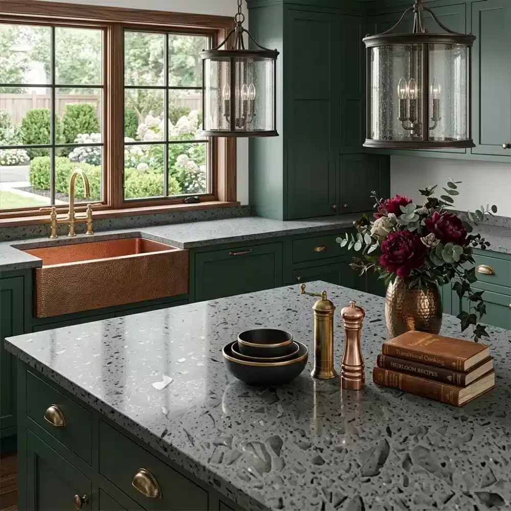 medium ash gray quartz slab gq cr107 for wholesale