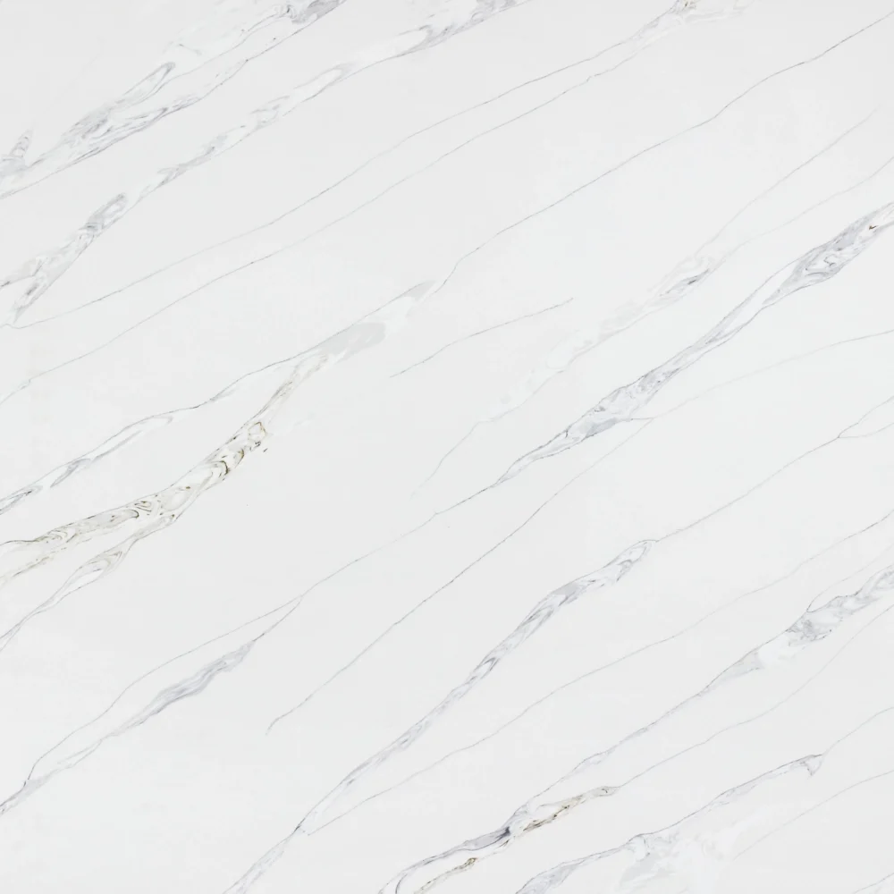 Calacatta Linear Luxe Quartz Slab GQ-T350 for Wholesale