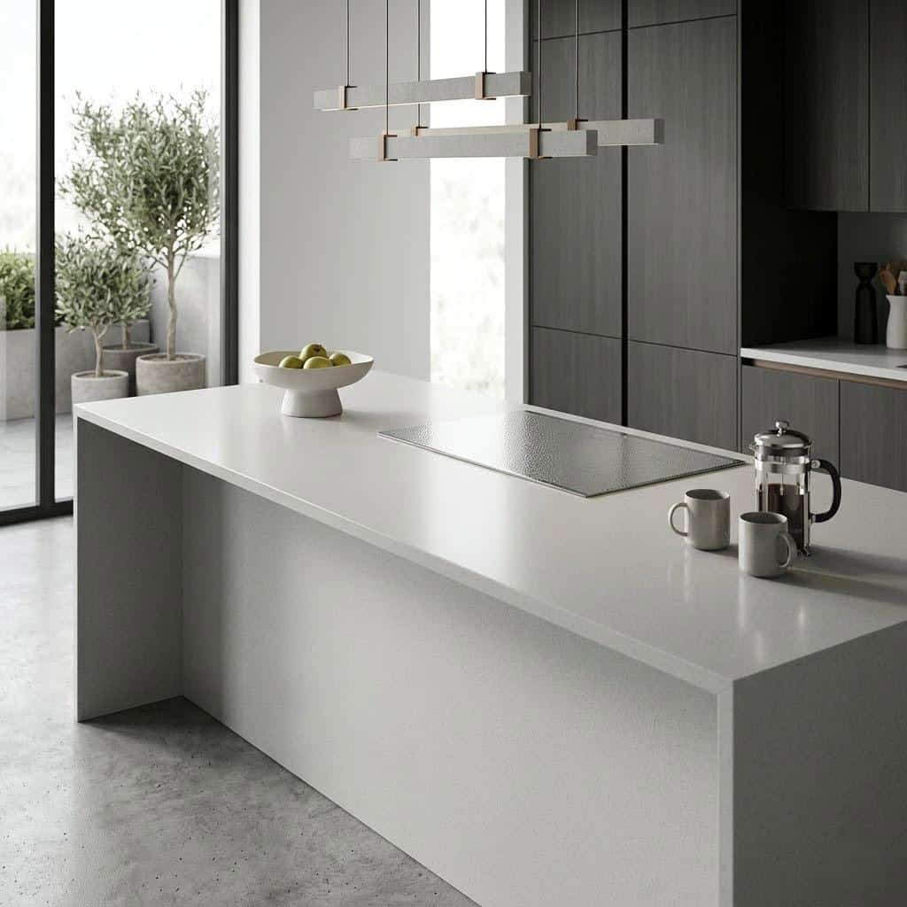 concrete look pale ash gray quartz slab for wholesale