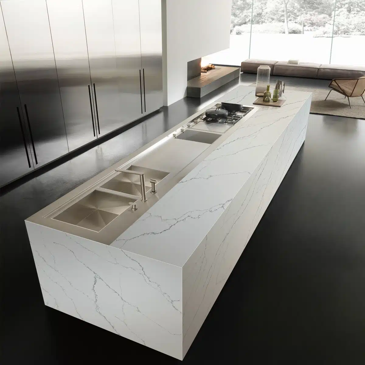 t0101 application thin grey gold vein quartz for countertops soft pearl white delicate silver