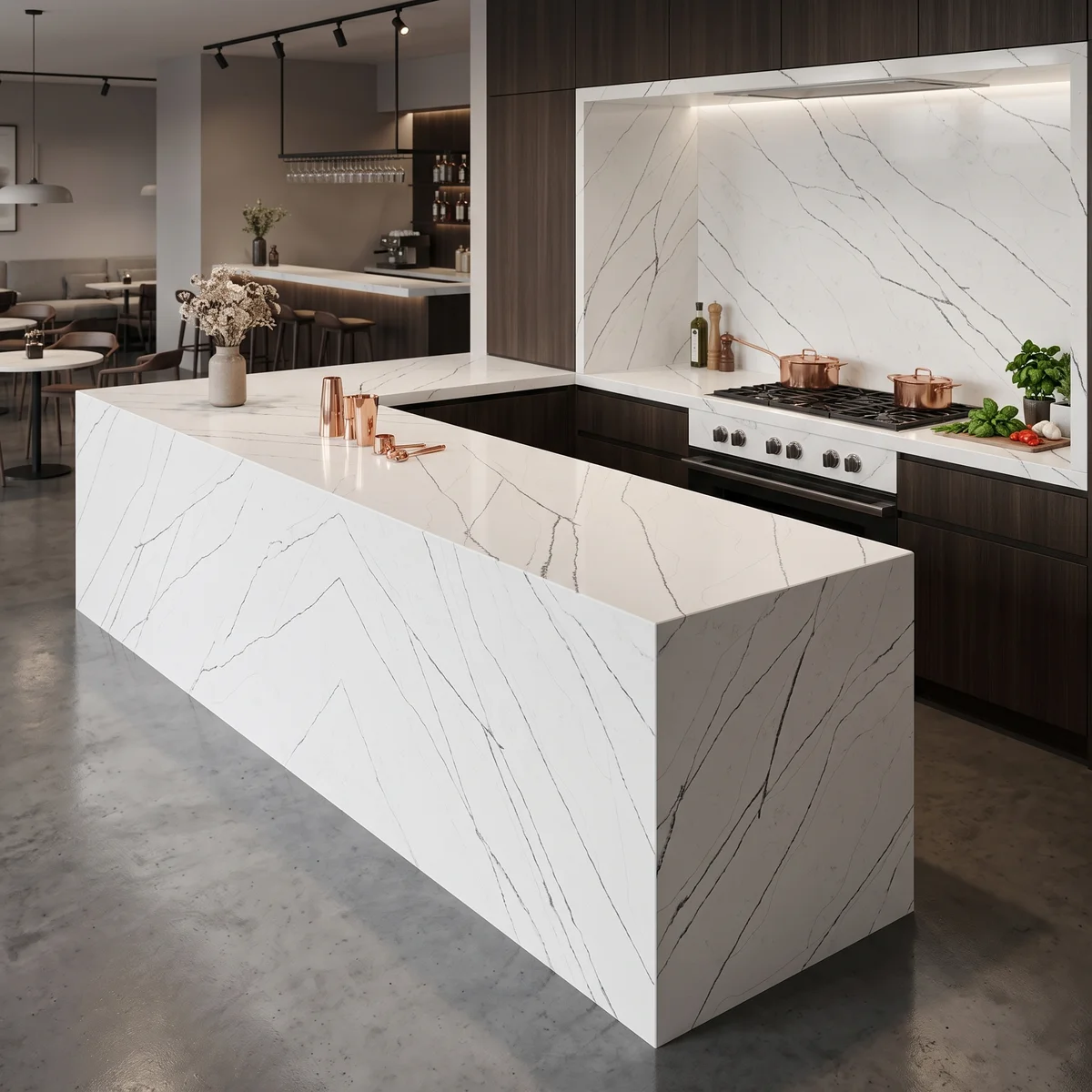 calacatta noir linear quartz slab gq t147 for wholesale