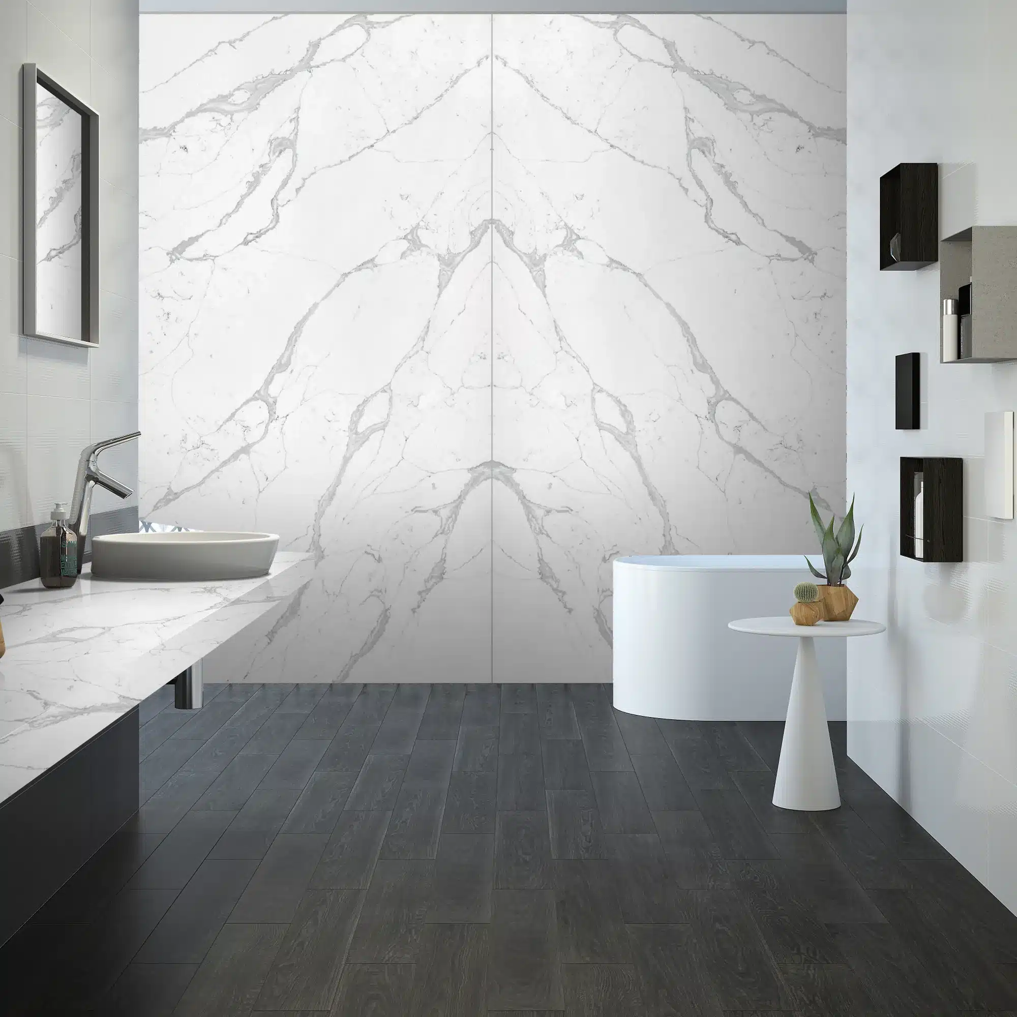 t202 overlook mountain gold vein printed quartz crisp pure white soft mid grey light blue haze