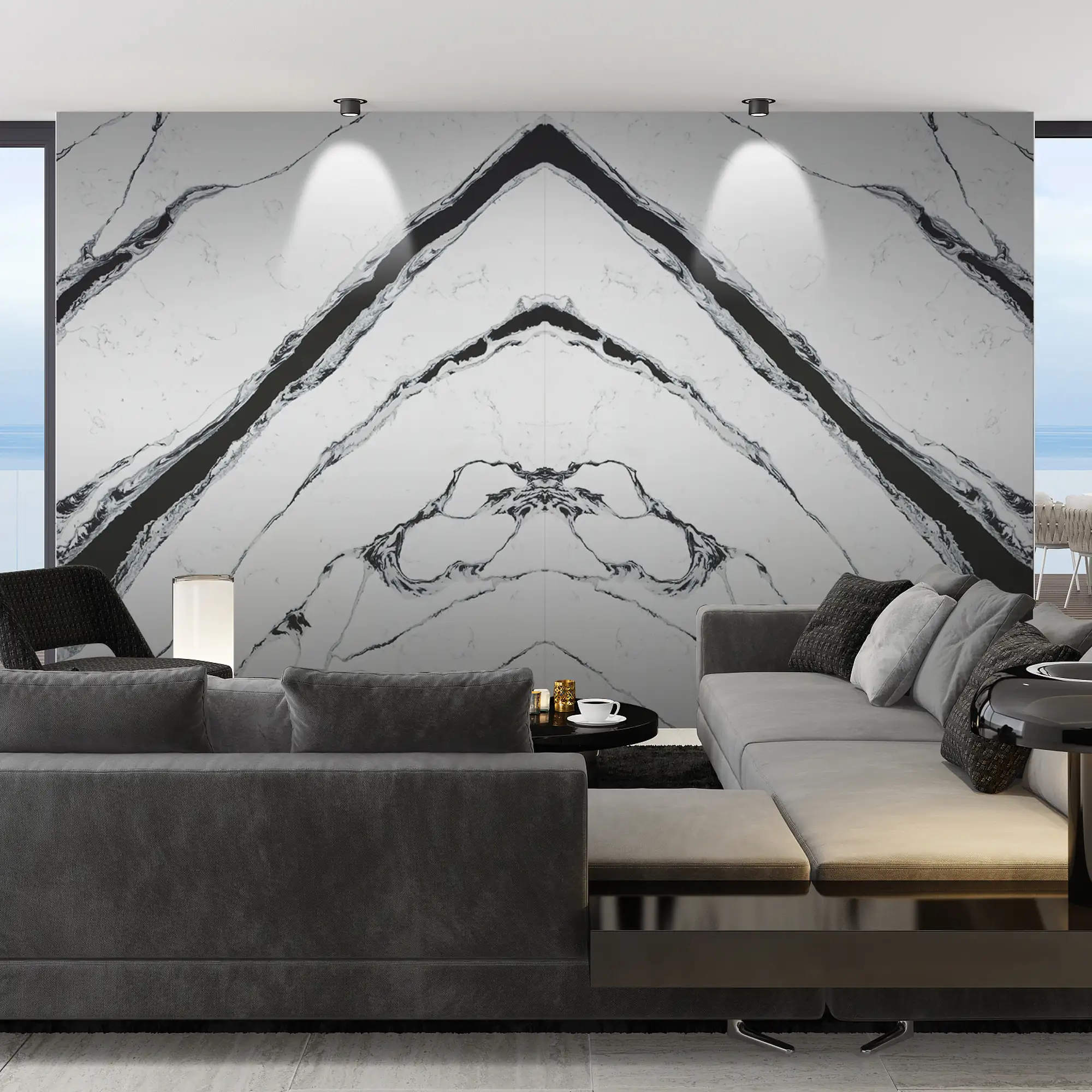 t217 application calacatta quartz with black veins bright pure white bold jet vein fine silver line