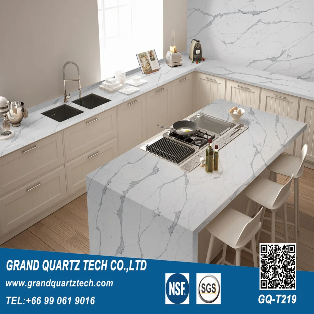 t219 application mountain gold vein printed quartz crisp pure white cool silver grey faint blue tone