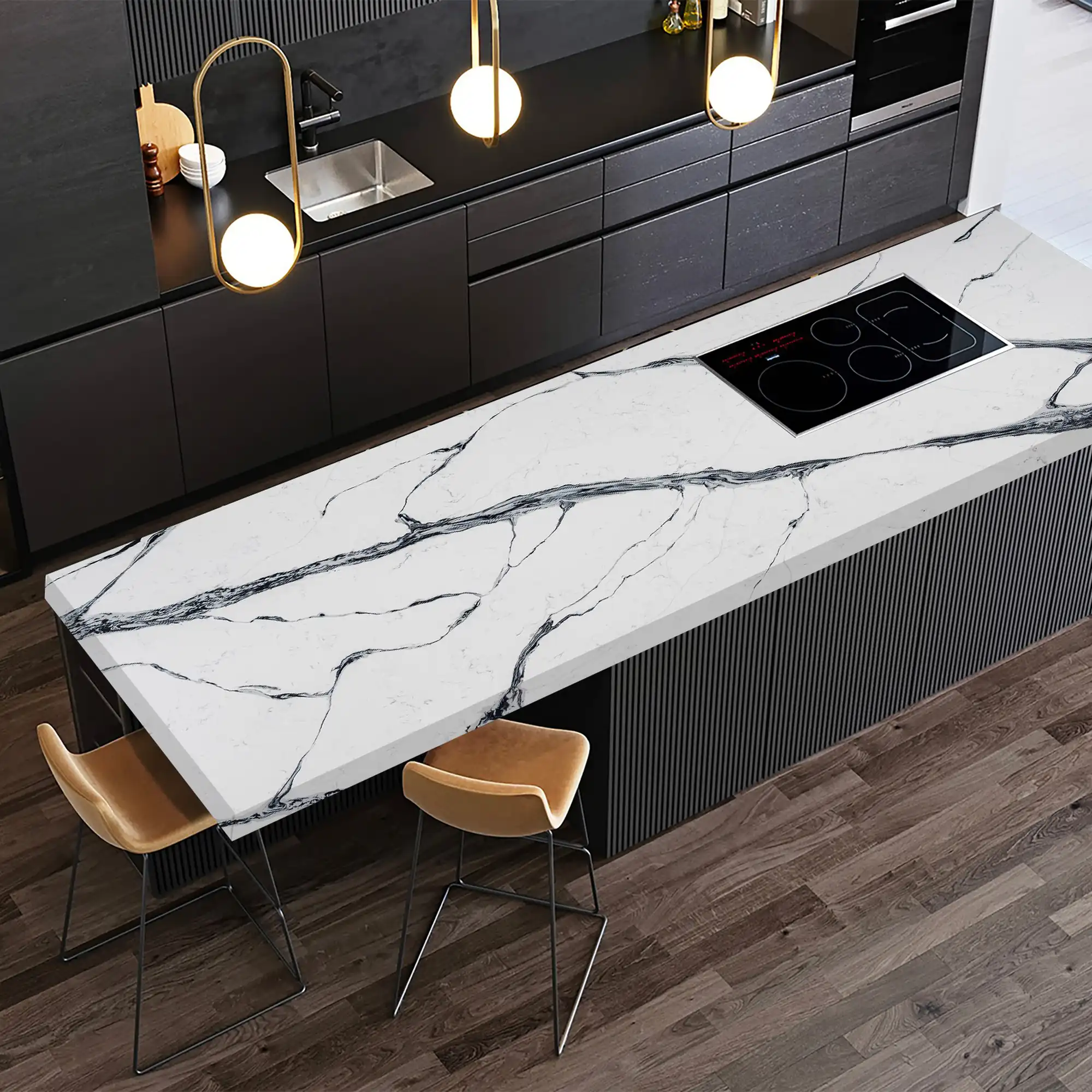 t222 application wholesale quartz white with black gray wood veins crisp pure bold charcoal vein soft silver line