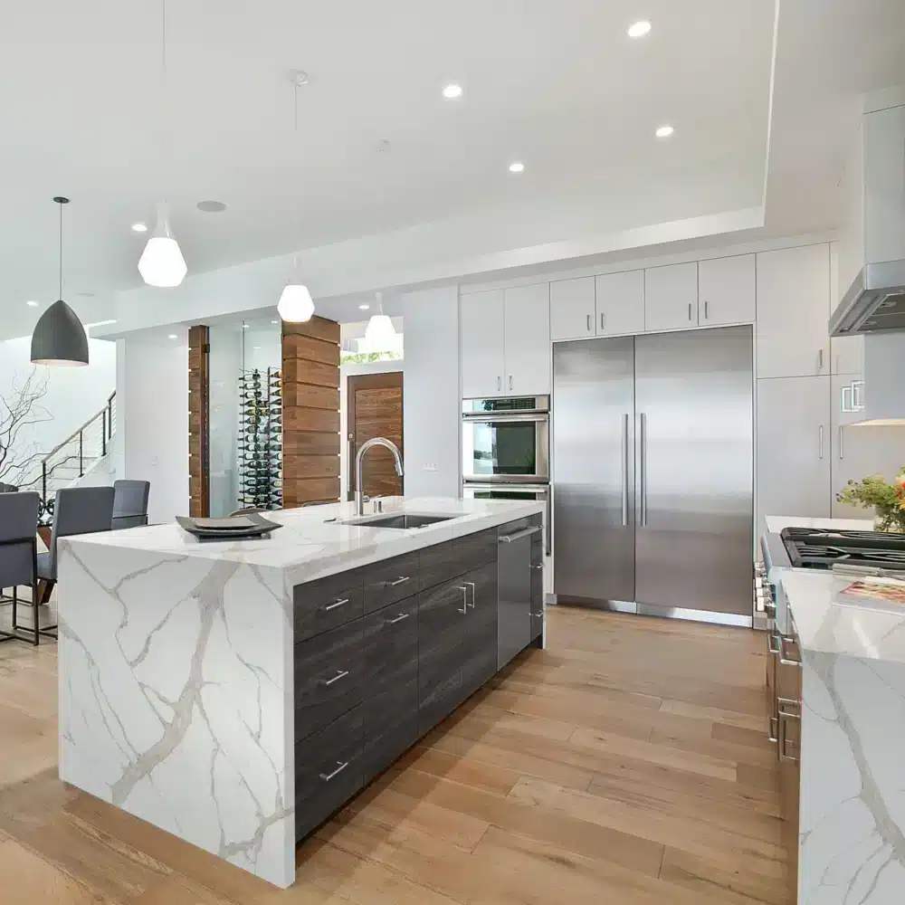 t228 application mountain gold vein printed quartz crisp pure white warm taupe soft grey line