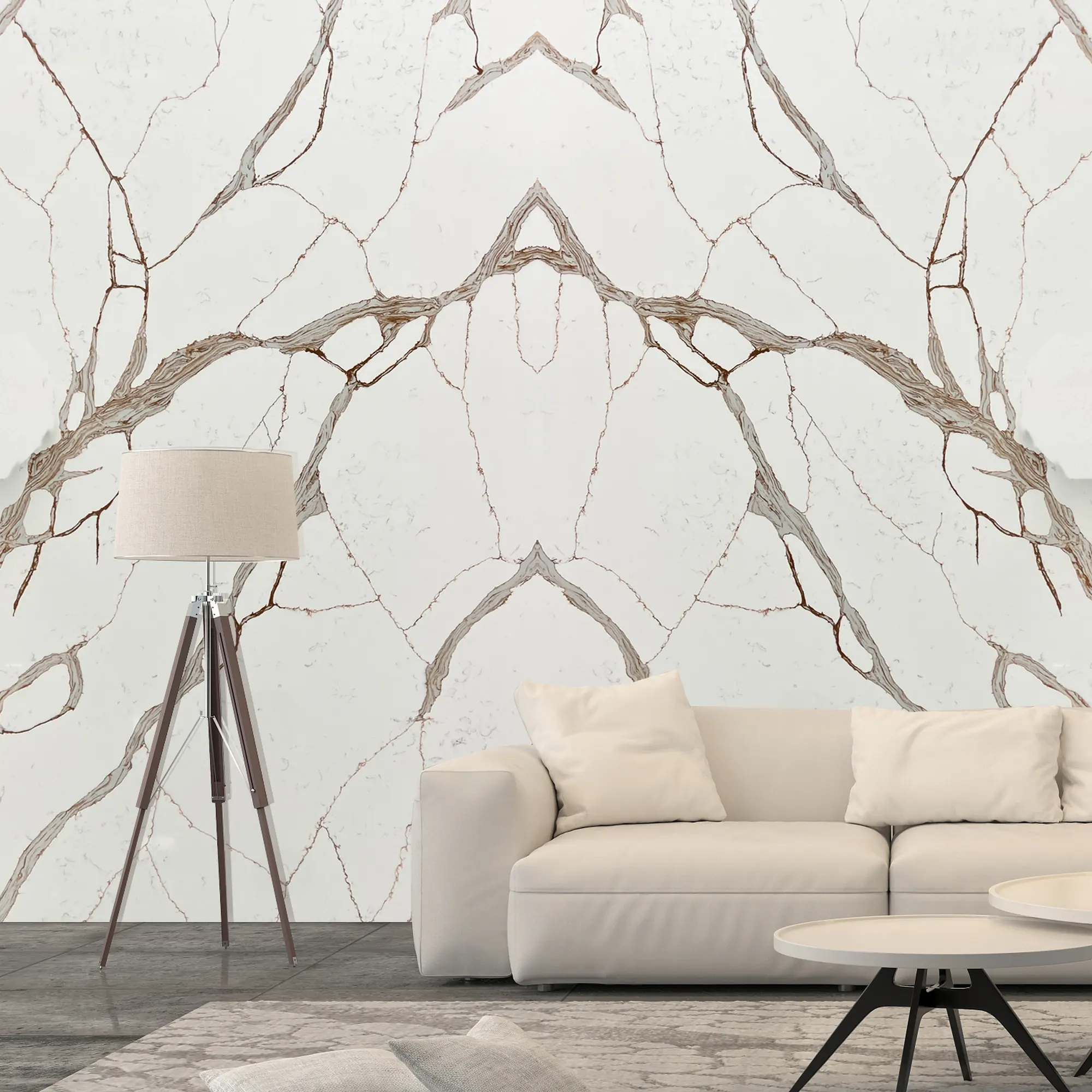 t263 application mountain gold vein printed quartz soft warm white taupe grey faint rust brown accent