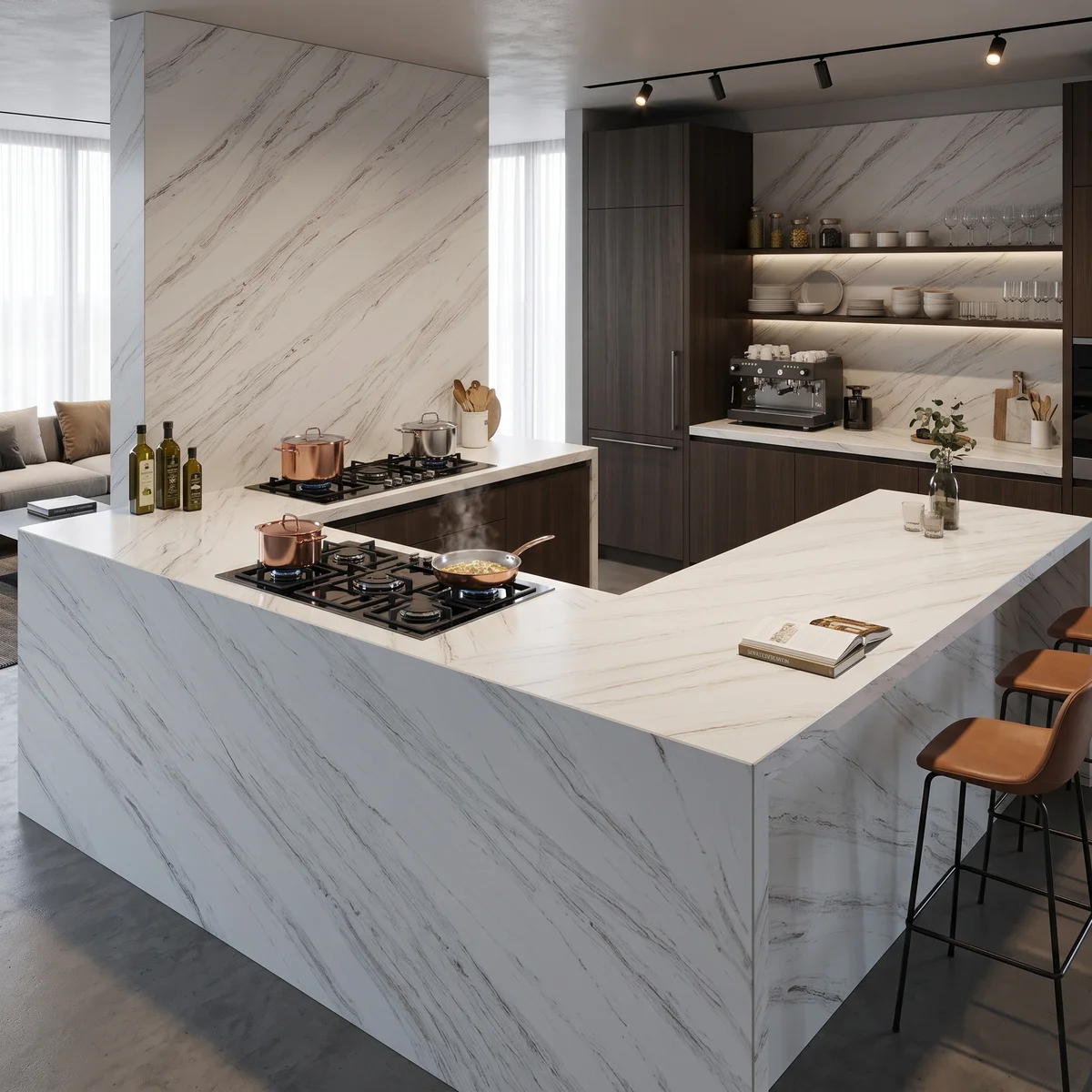 calacatta linear thin grey quartz countertops gq t313 for wholesale