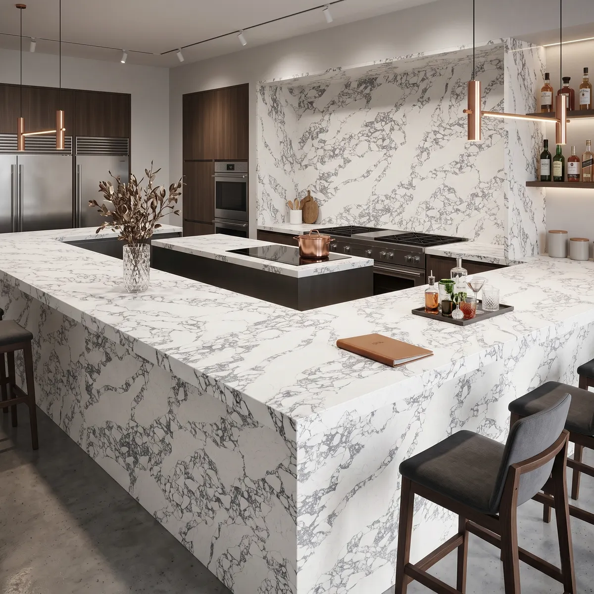 calacatta bulgari nero quartz slab gq t336 for wholesale