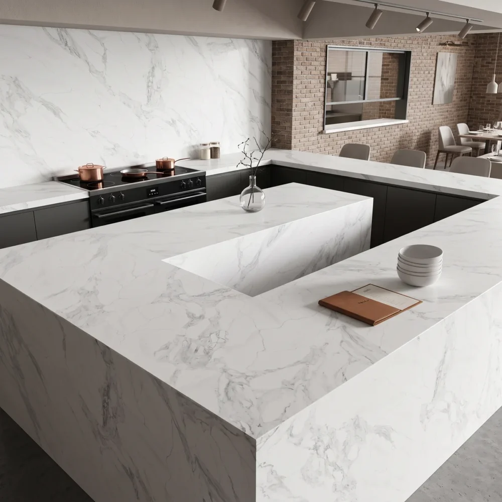 calacatta artico quartz slab gq t347 for wholesale