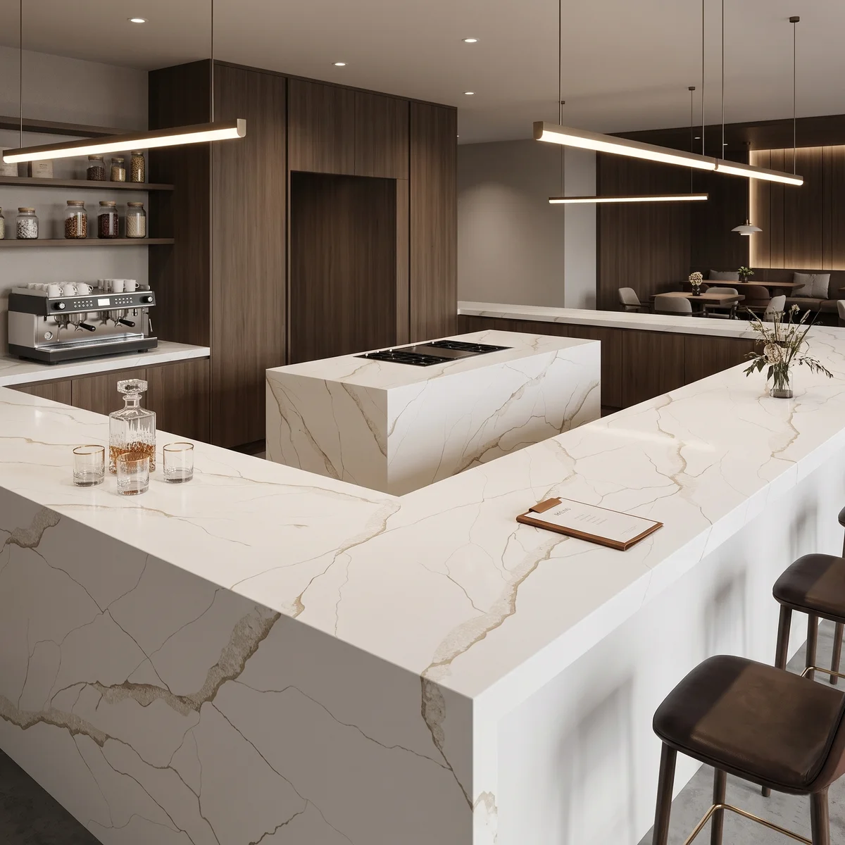 calacatta gold horizon quartz surface gq t349 for wholesale