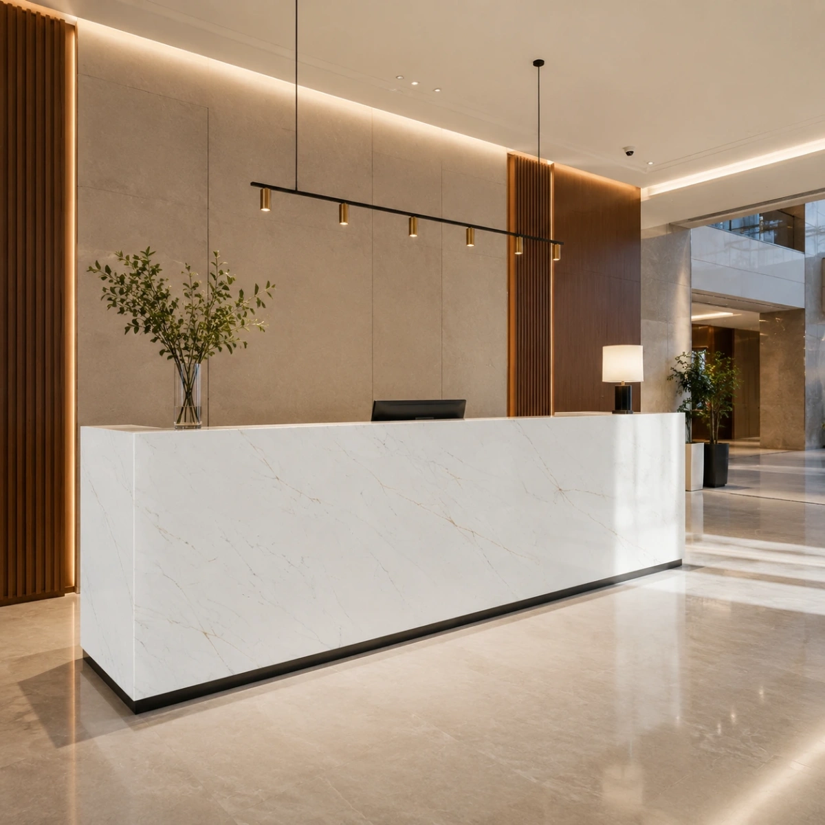 t417 application t417 overlook Calacatta Frost Quartz Surface GQ-T417 for Wholesale