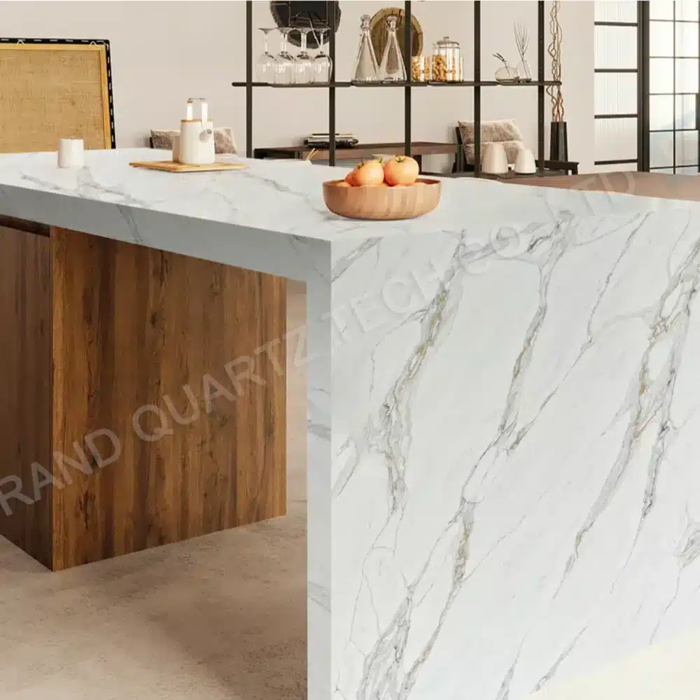 t437 application Calacatta Aurea Quartz Countertops GQ-T437 for Wholesale