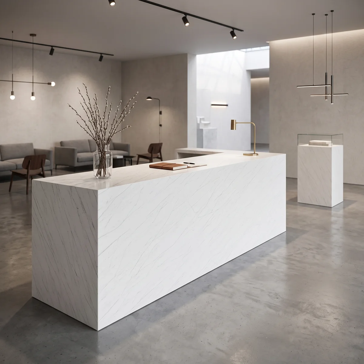 vanilla mist quartz slab gq t445 for wholesale