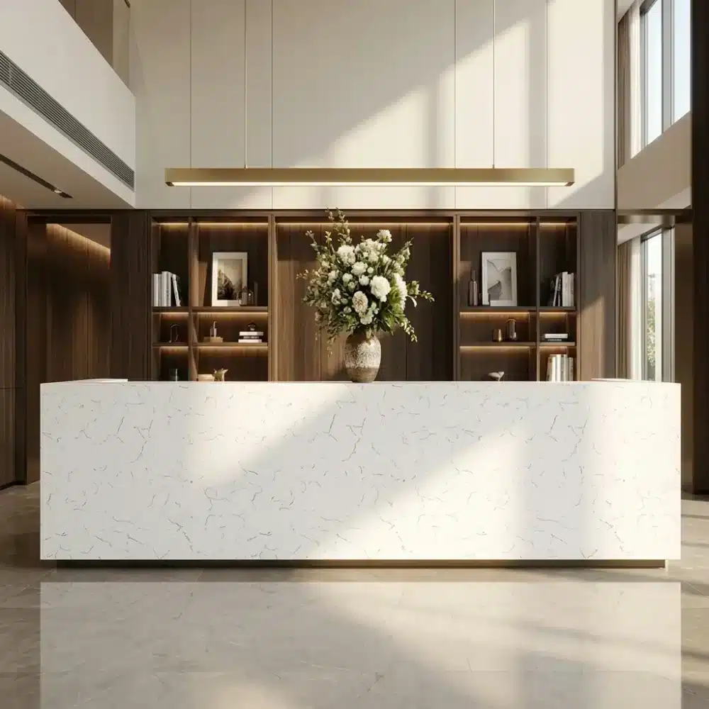 carrara white quartz slabs with light grey streaks for wholesale