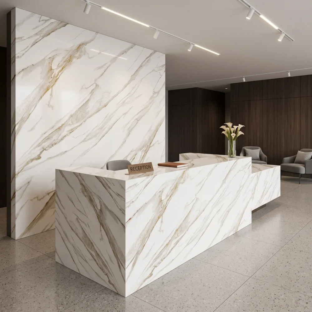 gq r0120 application calacatta gold quartz slabs wholesale crisp pure white bold warm gold vein soft silver grey cloud